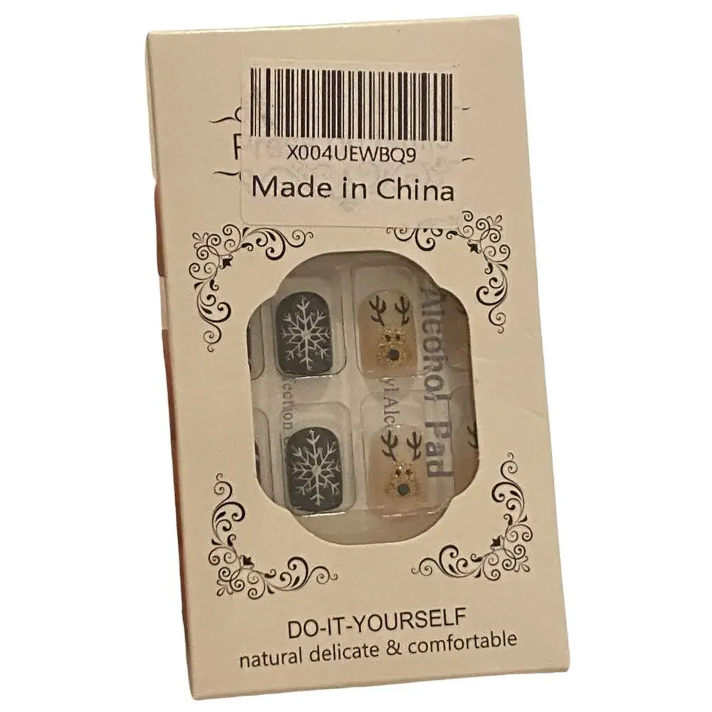 2 Packs (48 Pcs) Press on Stick on Fake Nails Luxurious Designs for Women Girls